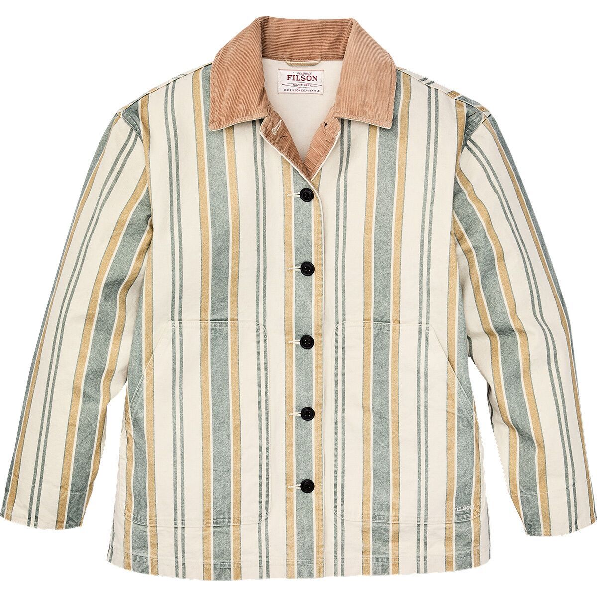 Image of Filson Canvas Barn Coat - Women's Natural/Yellow, M