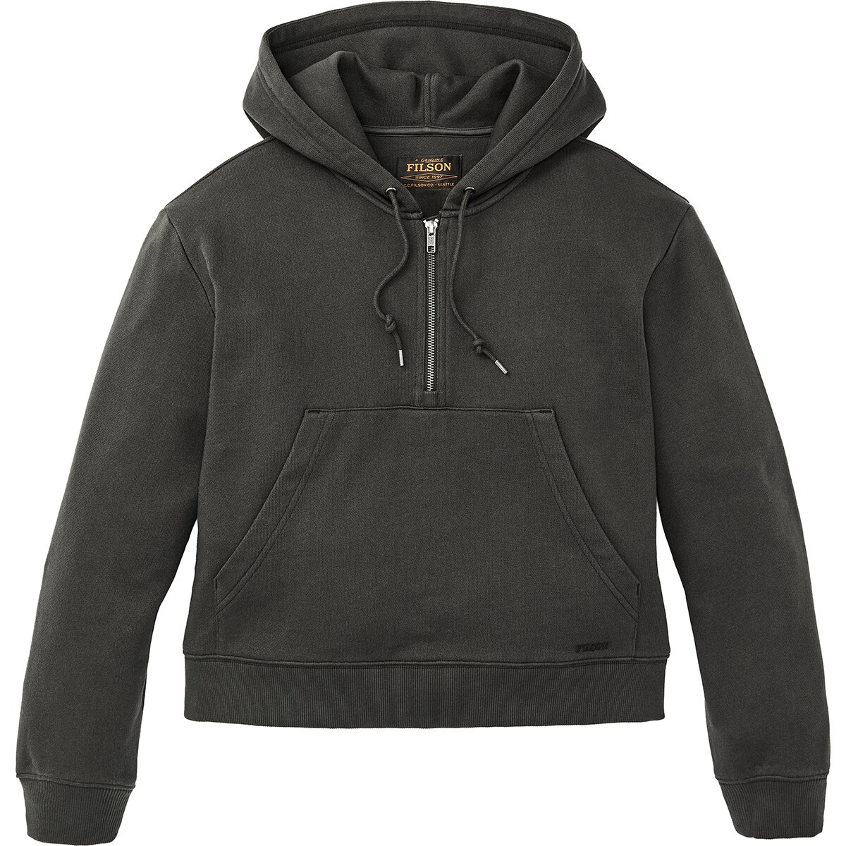 Image of Filson French Terry 1/2-Zip Hoodie - Women's Faded Black, M
