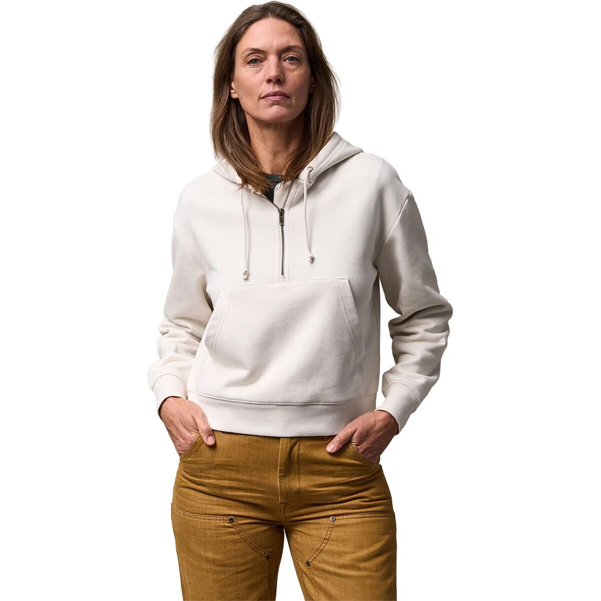 Image of Filson French Terry 1/2-Zip Hoodie - Women's Ivory, S
