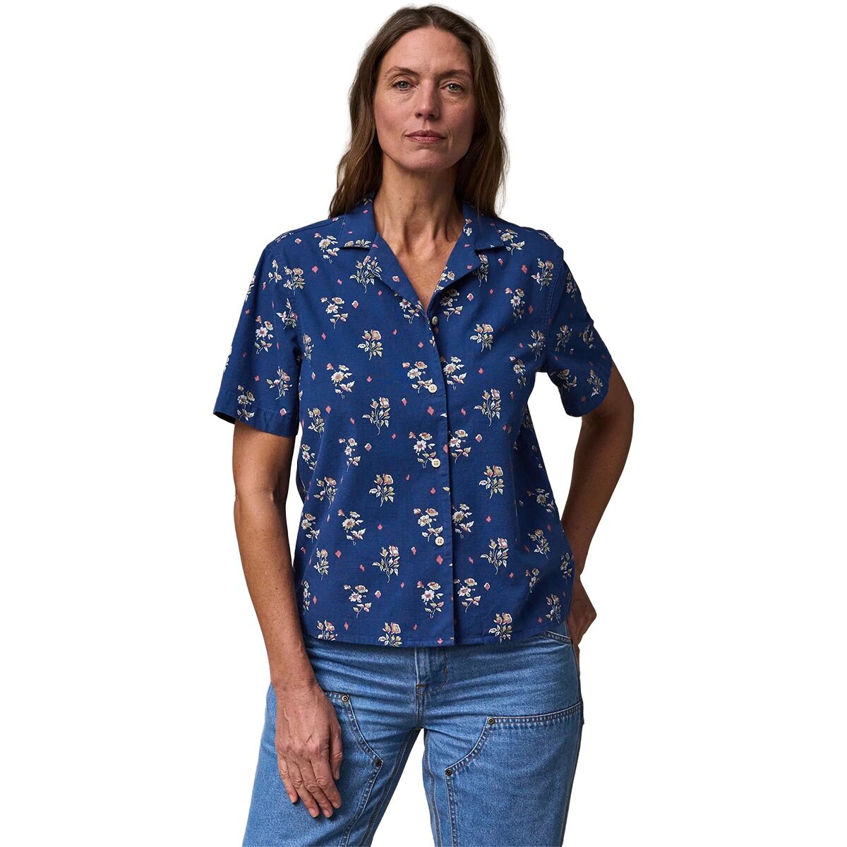 Image of Filson Short-Sleeve Camp Shirt - Women's Indigo/Floral, M