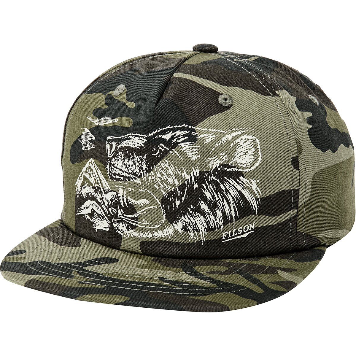 Image of Filson Bear Mountain Graphic Trucker Cap Dark Camo, One Size