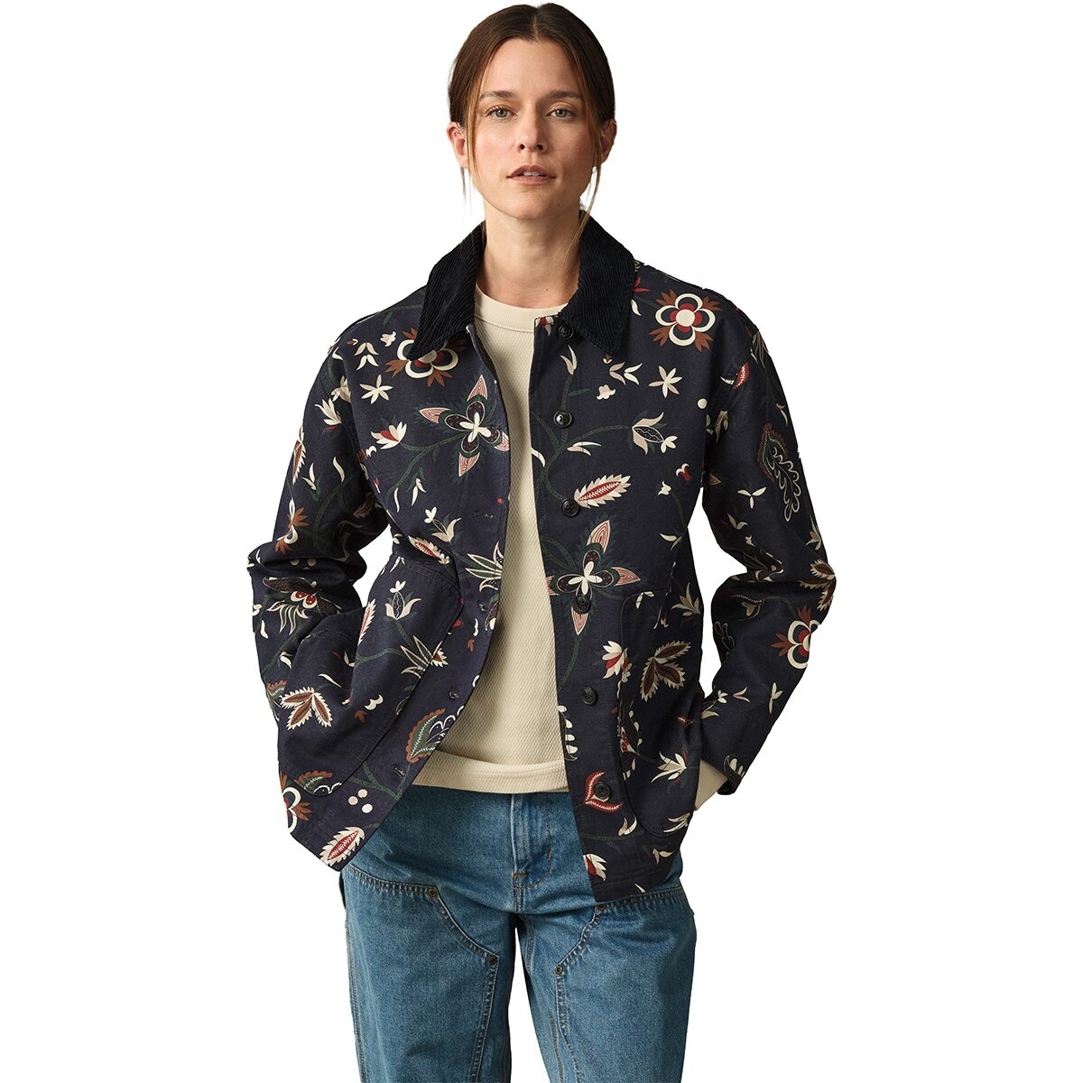Image of Filson Canvas Barn Coat - Women's India Ink Print, L