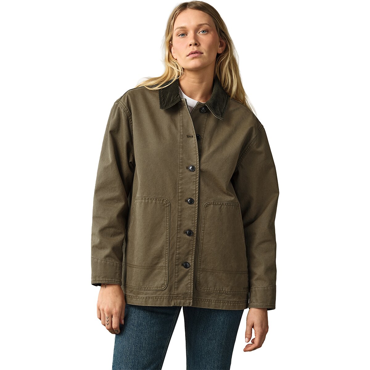 Image of Filson Canvas Barn Coat - Women's Marsh Olive, XL