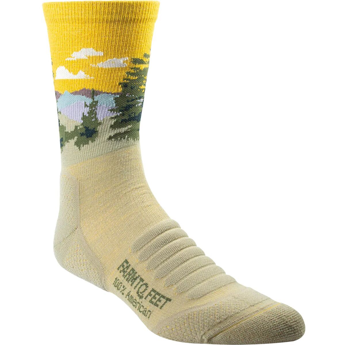 Image of Farm To Feet Cascade Locks Lightweight 3/4 Crew Hiking Sock Desert Tan, L