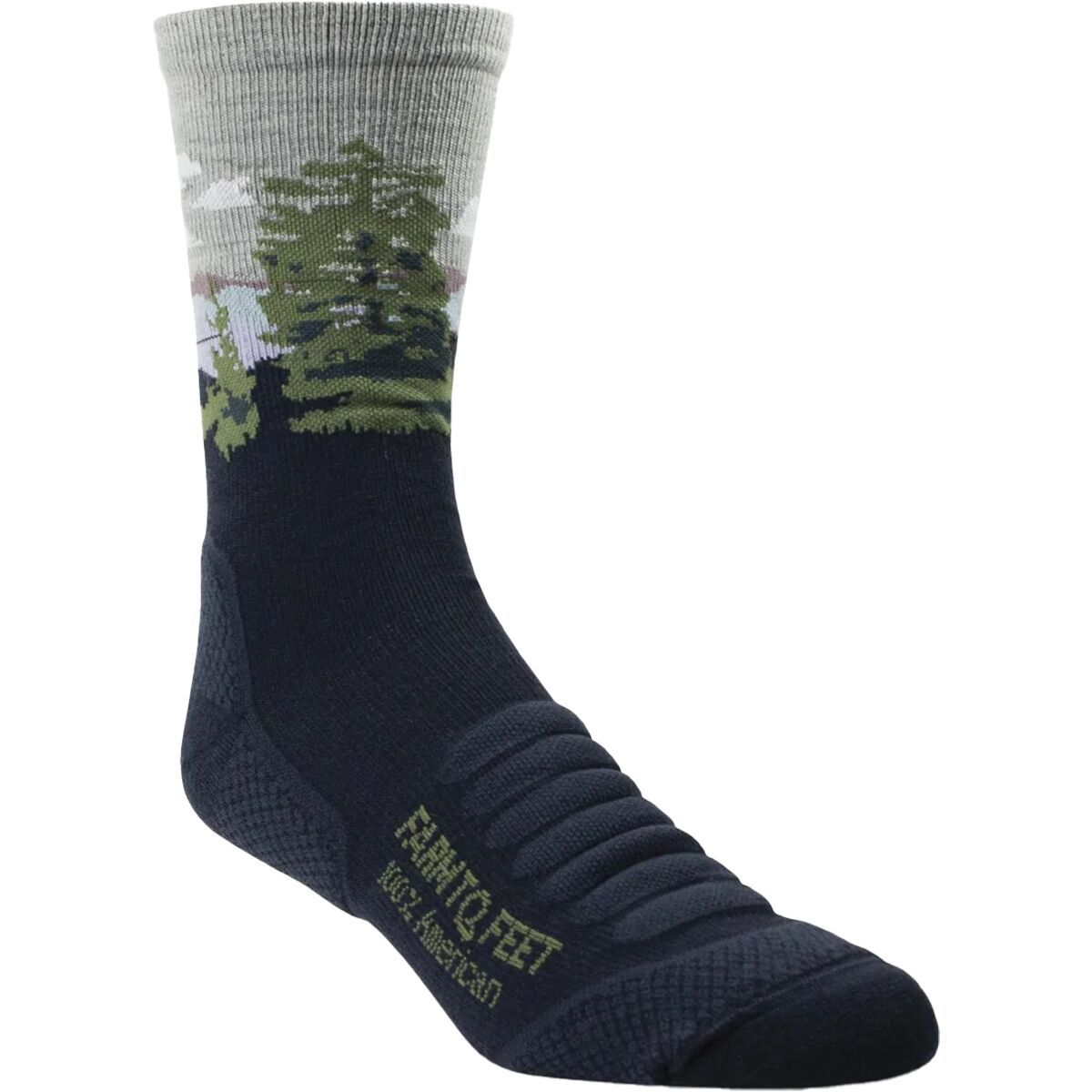 Image of Farm To Feet Cascade Locks Lightweight 3/4 Crew Hiking Sock TOTAL ECLIPSE, M