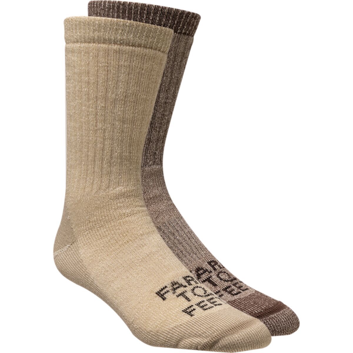 Image of Farm To Feet Boulder Medium Weight Crew Hiking Sock Heritage Walnut/Desert Tan, M