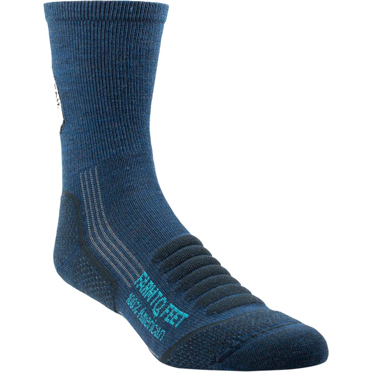 Image of Farm To Feet Greys Peak Trail Midweight Hiking Sock - Men's Denim, M