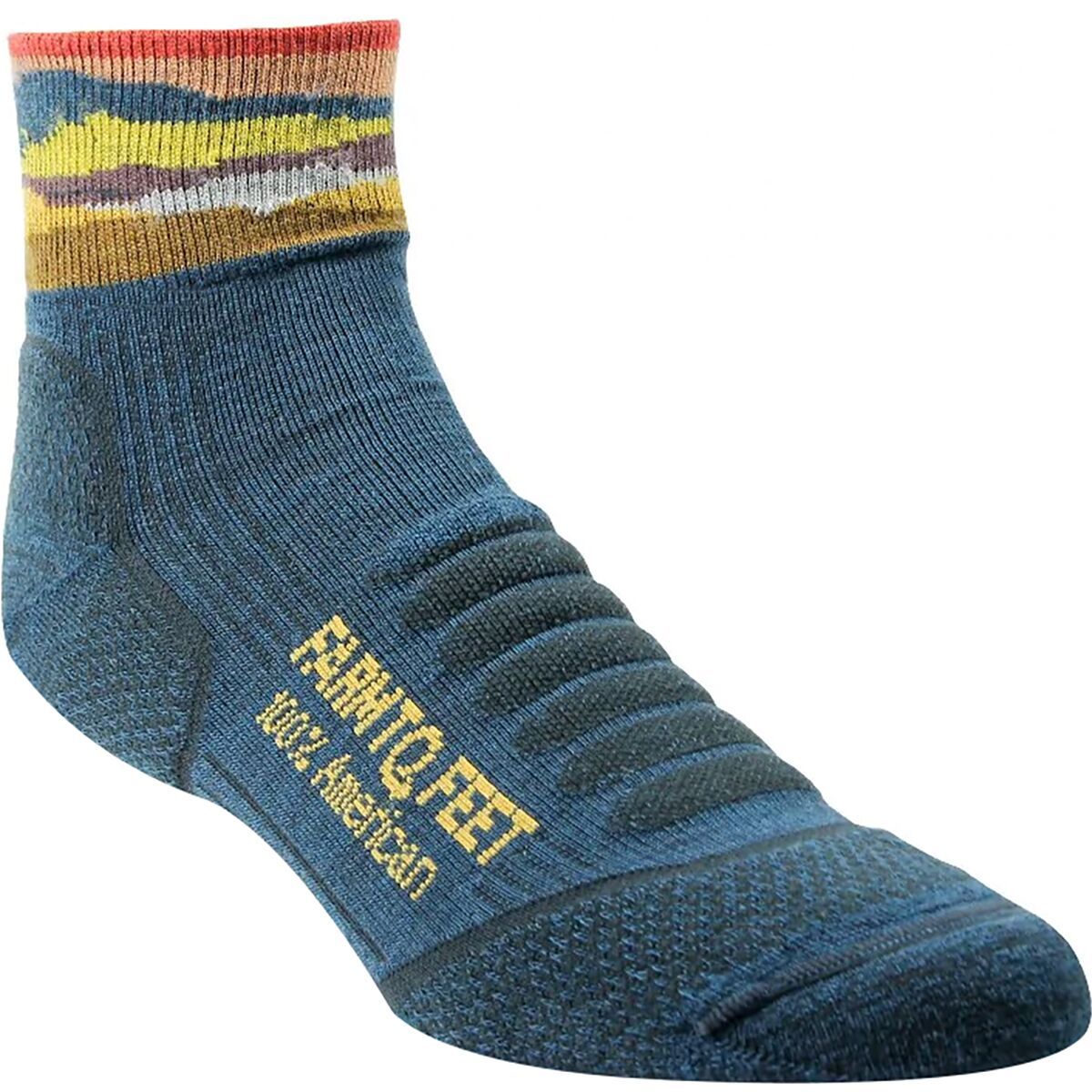 Image of Farm To Feet Max Patch 1/4 Lightweight Hiking Sock Denim Blue Heather, XL