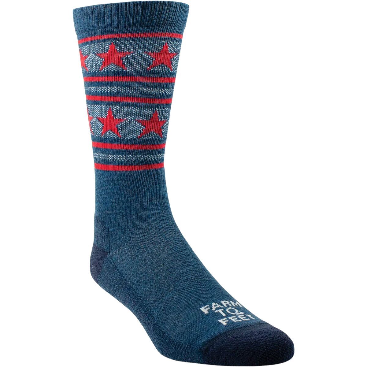 Image of Farm To Feet Philadelphia Crew Sock Denim Blue Heather, XL