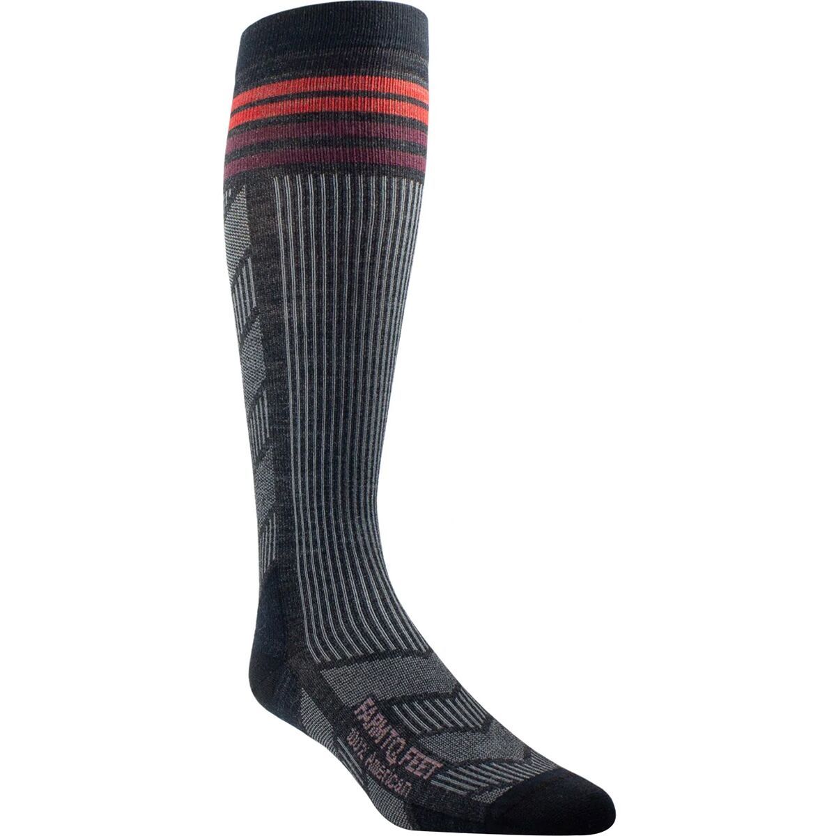 Image of Farm To Feet Wilson 2.0 Snow OTC Sock Charcoal/Black, S