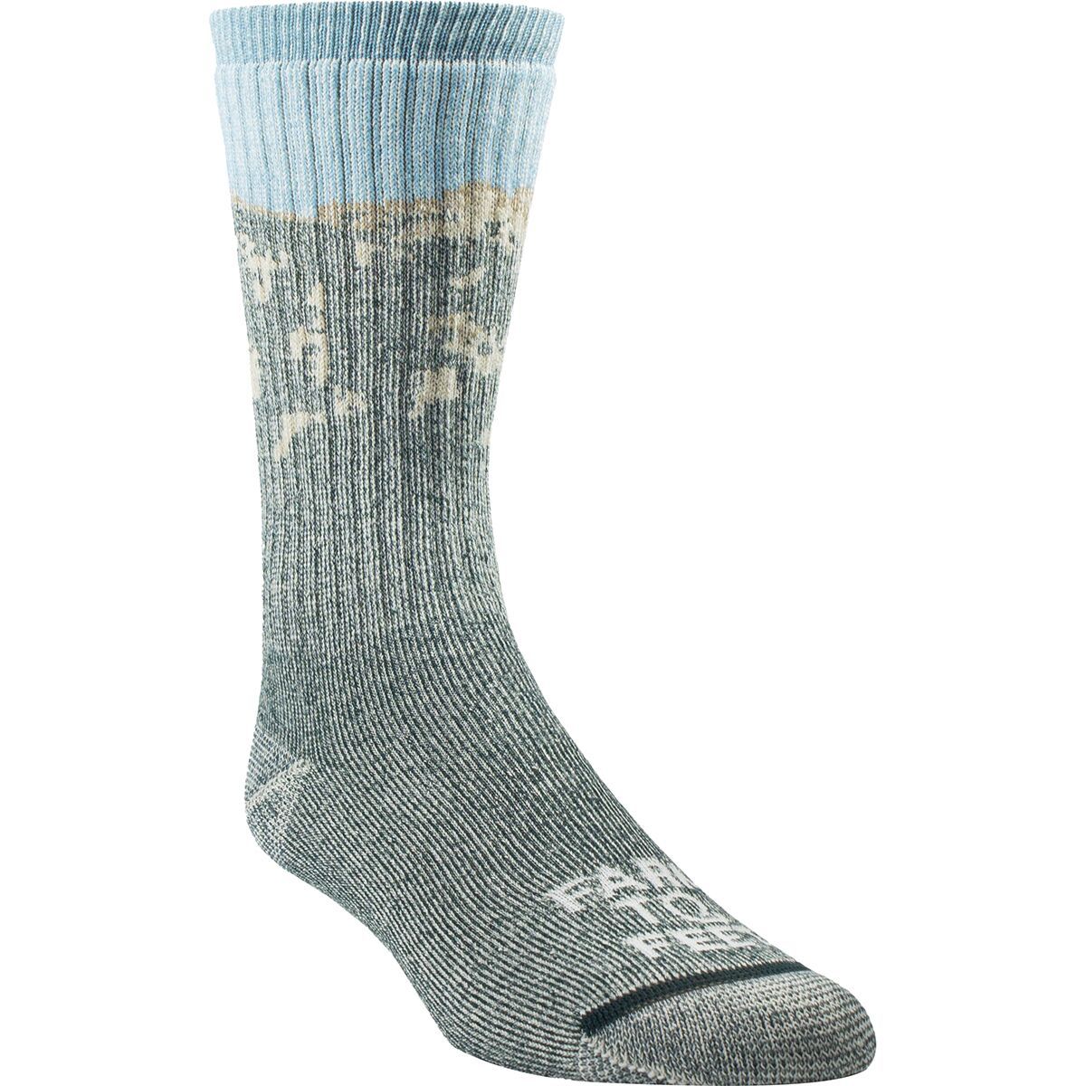 Image of Farm To Feet Rugged Trail - Tooth of Time Full Cush Crew Sock Green Gables, L