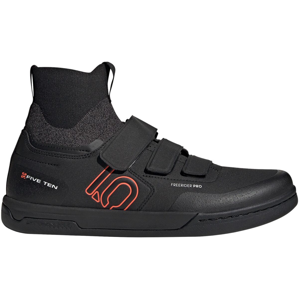 Five Ten Freerider Pro Mid VCS Cycling Shoe - Men's Core Black/Solar Red/Grey Three, 10.0