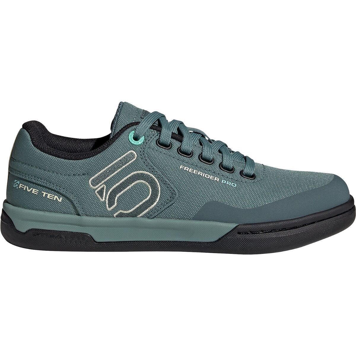 Five Ten Freerider Pro Canvas Cycling Shoe - Women's Hazy Emerald/Acid Mint/Core Black, 6.5