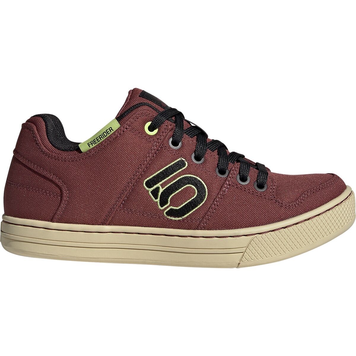 Five Ten Five Ten Freerider Canvas Cycling Shoe - Women's Quiet Crimson/Core Black/Pulse Lime, 6.0