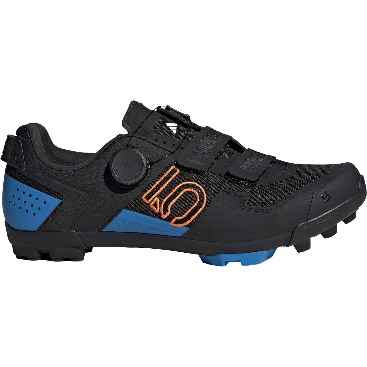 Image of Five Ten Kestrel BOA Mountain Bike Shoe - Men's Core Black/Pure Orange/Ray Blue, 8.5