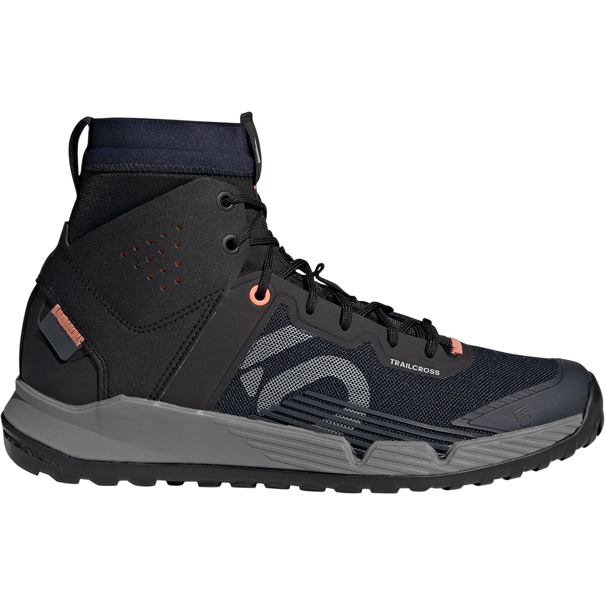 Five Ten Five Ten Trailcross Mid Pro Mountain Bike Shoe Core Black/Grey Two/Solar Red, Mens 9.5/Womens 10.5