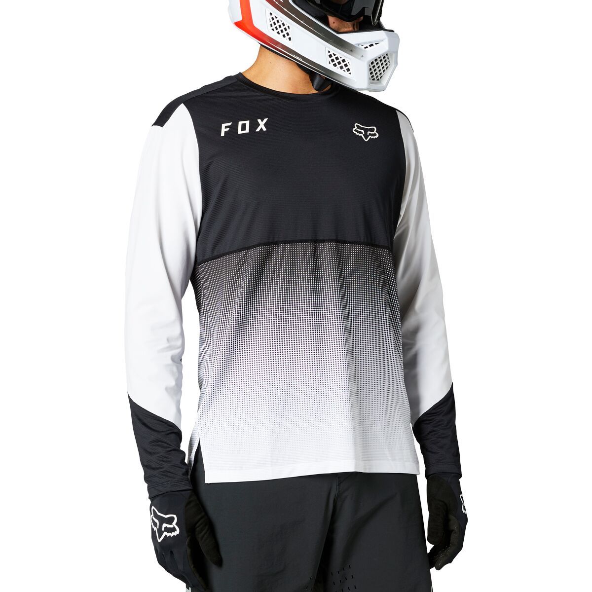 Fox Racing Flexair Long-Sleeve Jersey - Men's Black/White, M