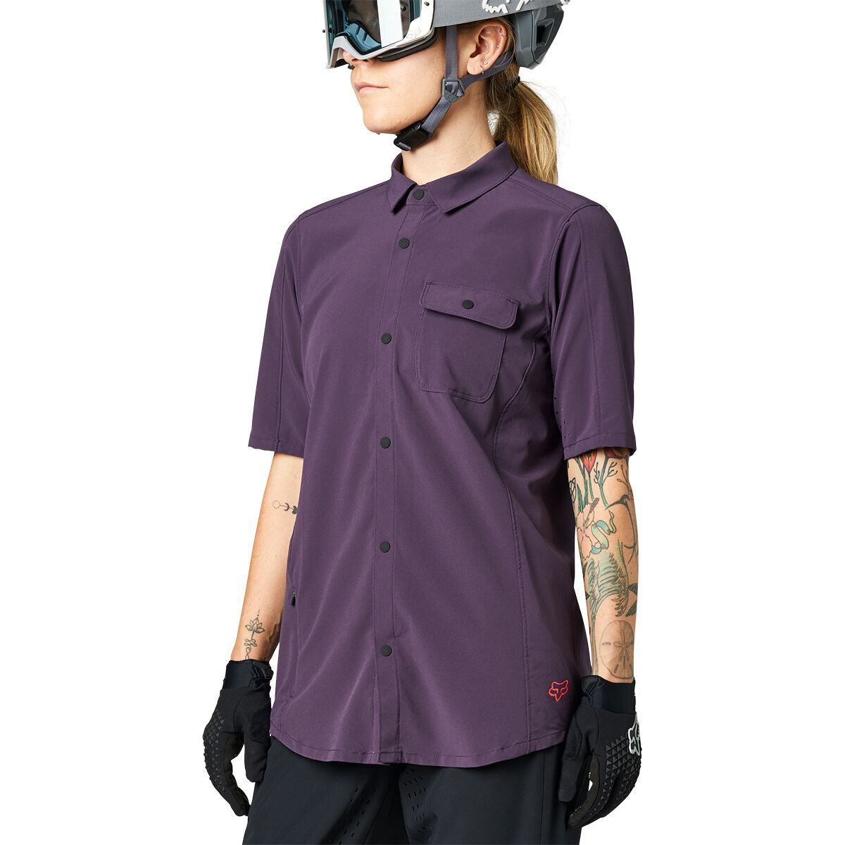 Fox Racing Flexair Woven Short-Sleeve Jersey - Women's Dark Purple, S