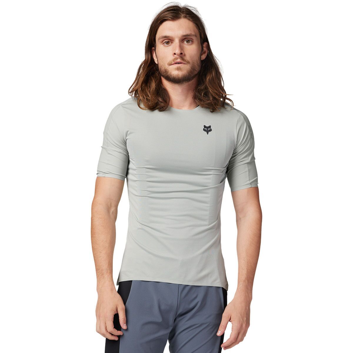 Image of Fox Racing Flexair Ascent Short-Sleeve Jersey - Men's Grey Vintage, S