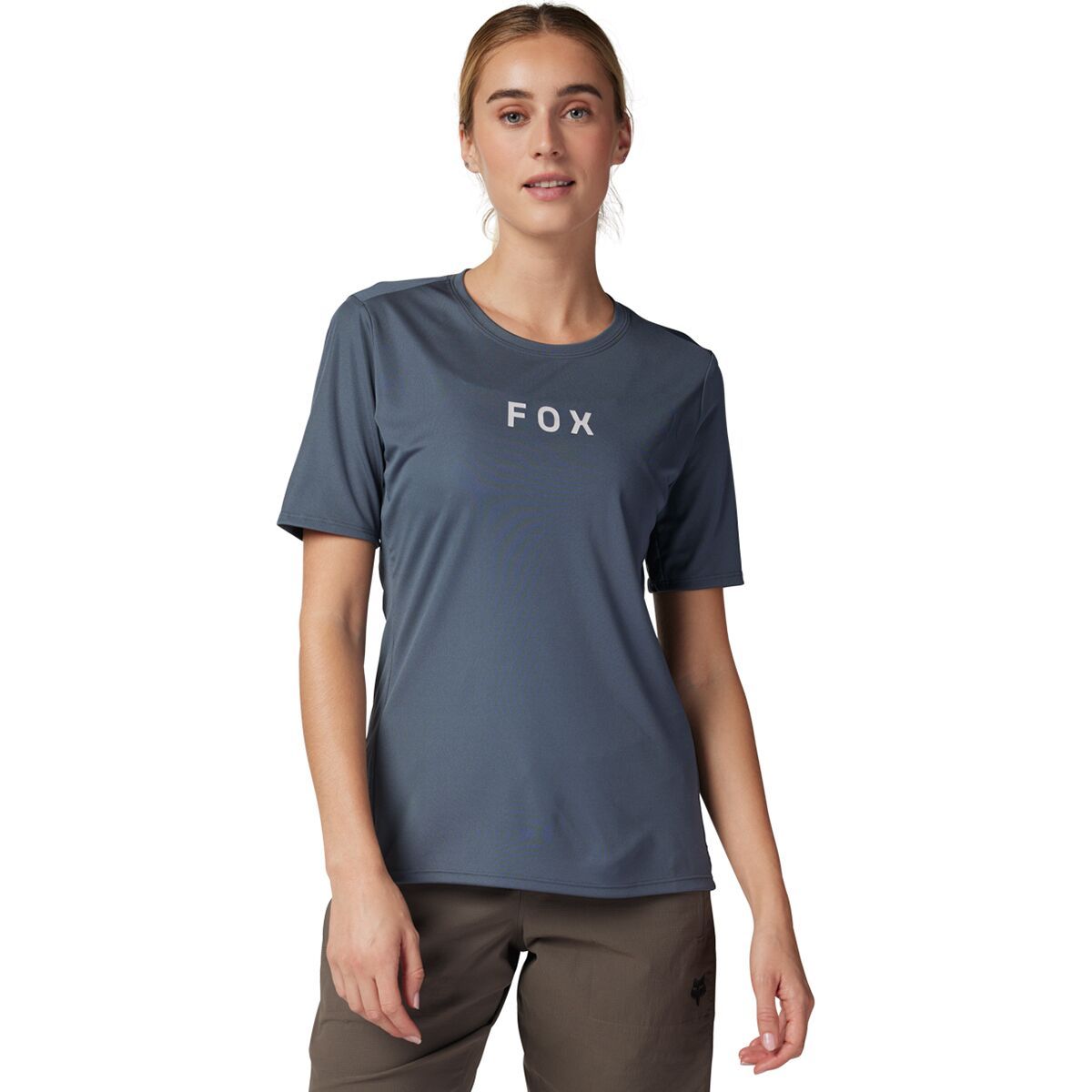 Image of Fox Racing Ranger Short-Sleeve Jersey - Women's Graphite Wordmark, S