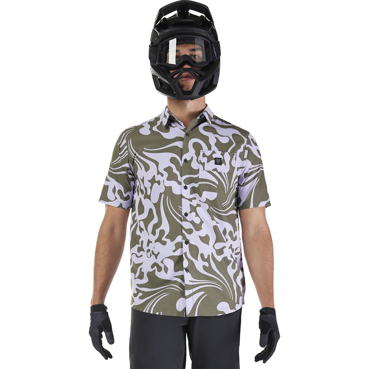Image of Fox Racing Ranger Short-Sleeve Woven Jersey - Men's Military, M