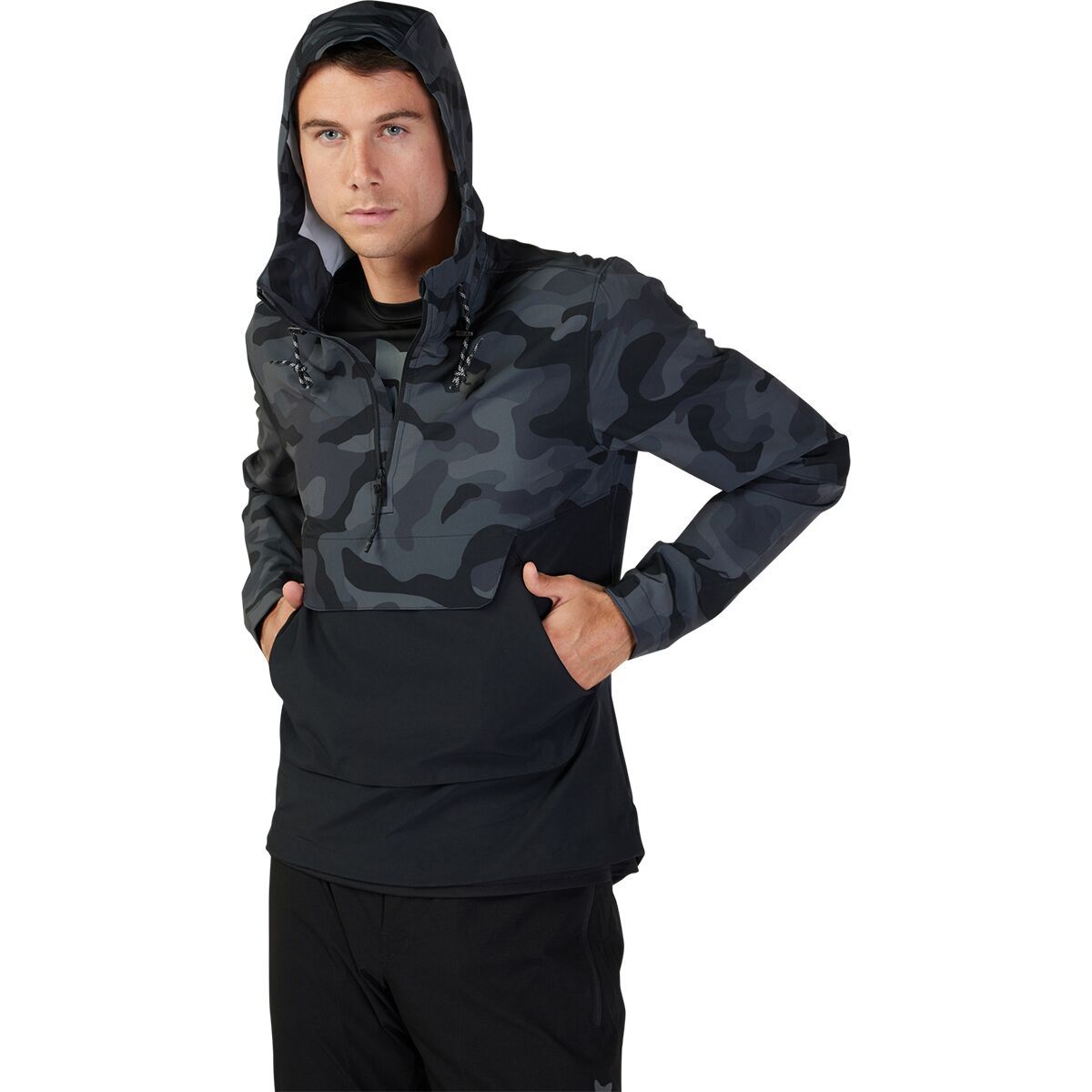 Fox Racing Ranger Wind Pullover Jacket - Men's Black Camo, L