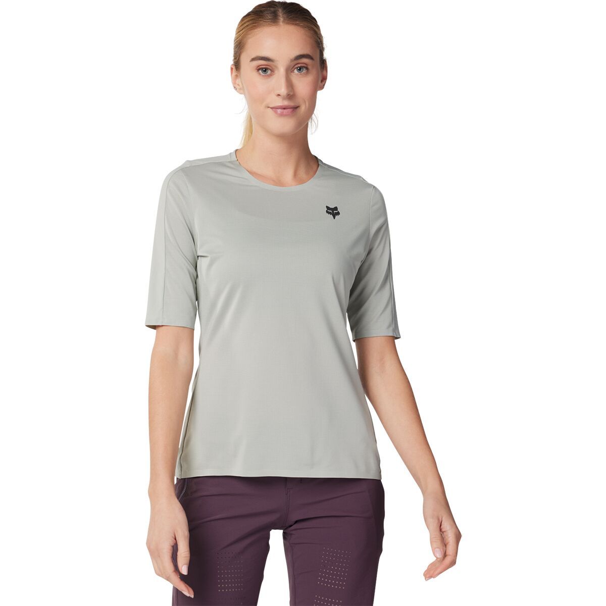 Image of Fox Racing Flexair Ascent Short-Sleeve Jersey - Women's Grey Vintage, XS