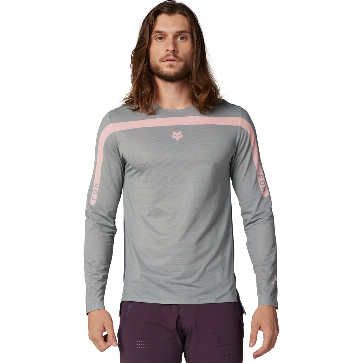 Fox Racing Fox Racing Flexair Long-Sleeve Jersey - Men's Aviation Race Grey Vintage, M