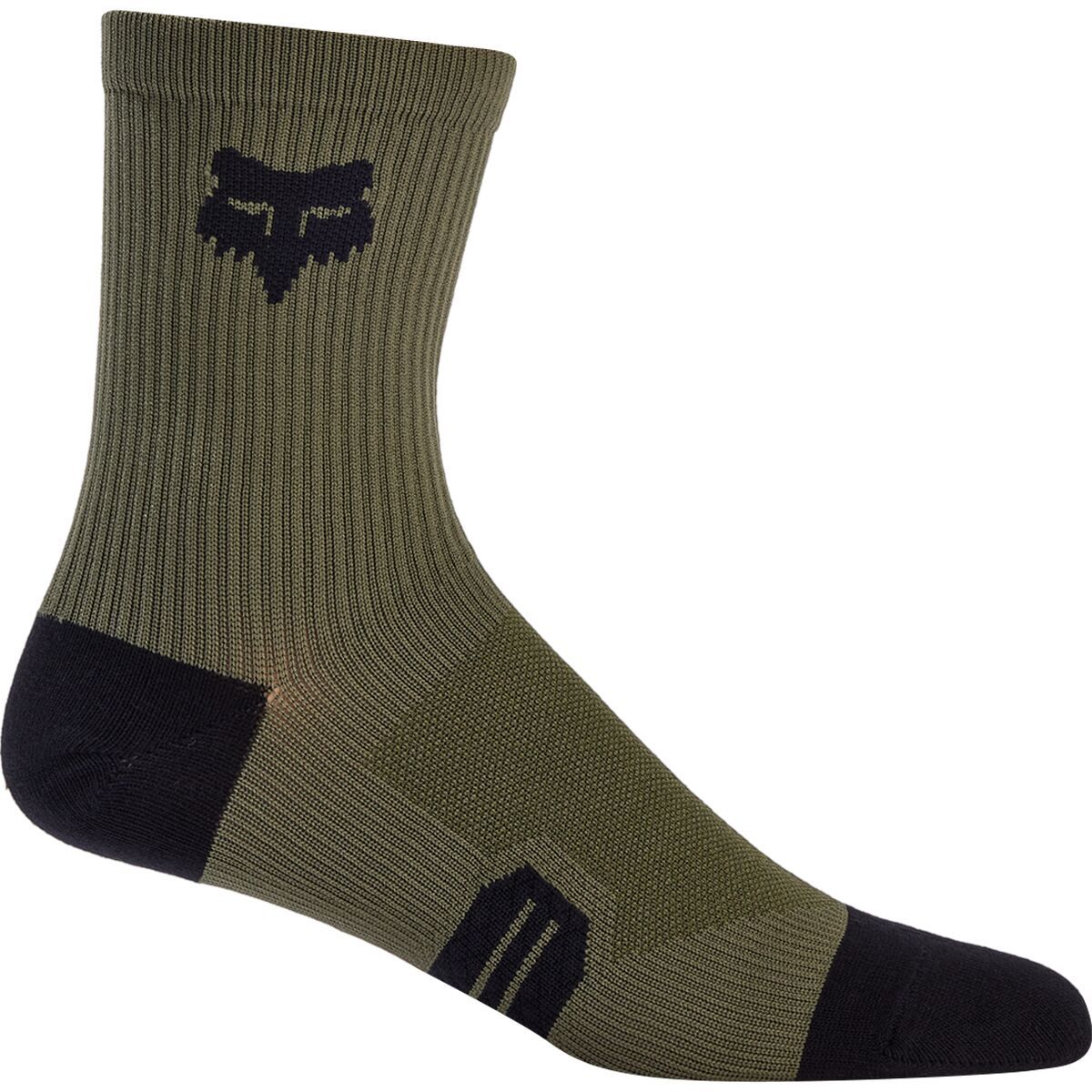 Fox Racing Ranger 6in Sock Olive Green, XS/S