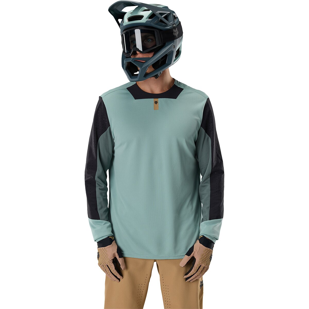 Image of Fox Racing Defend Long-Sleeve Jersey - Men's Arctic Blue, S