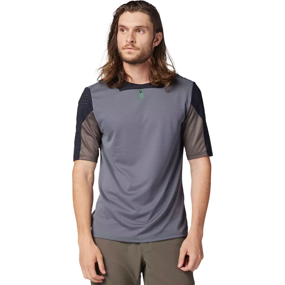 Fox Racing Defend Short-Sleeve Jersey - Men's Graphite, XL