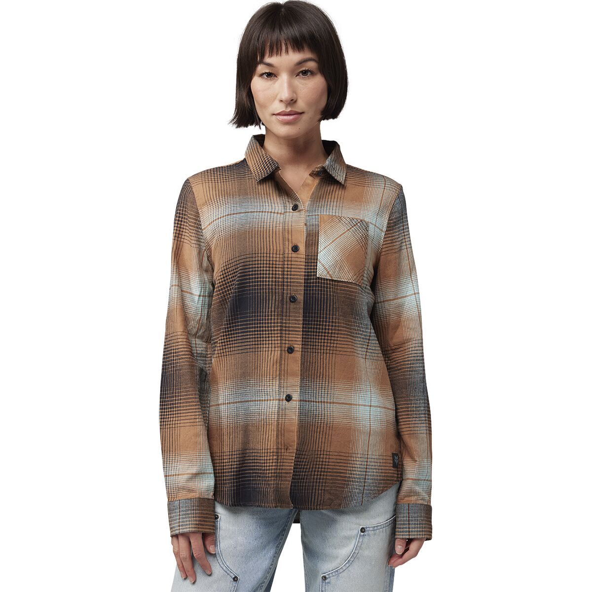 Image of Fox Racing Traildust Flannel Jersey - Women's Walnut, L