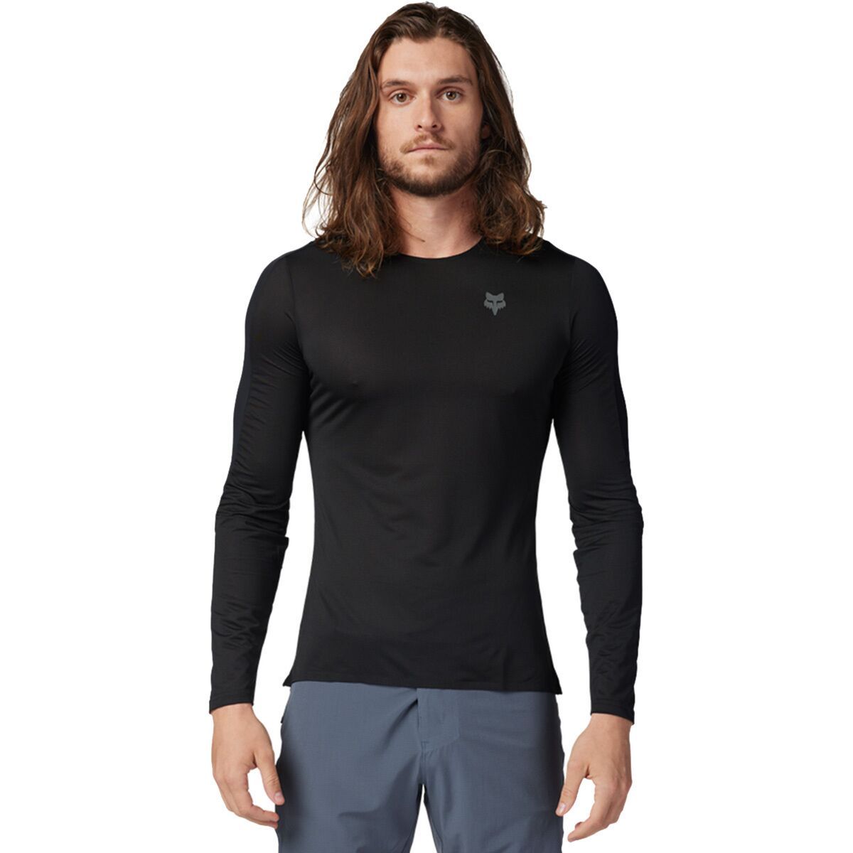 Image of Fox Racing Flexair Ascent Long-Sleeve Jersey - Men's Black, L