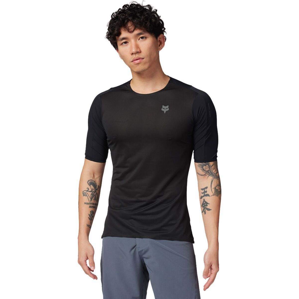 Image of Fox Racing Flexair Ascent Short-Sleeve Jersey - Men's Black, S