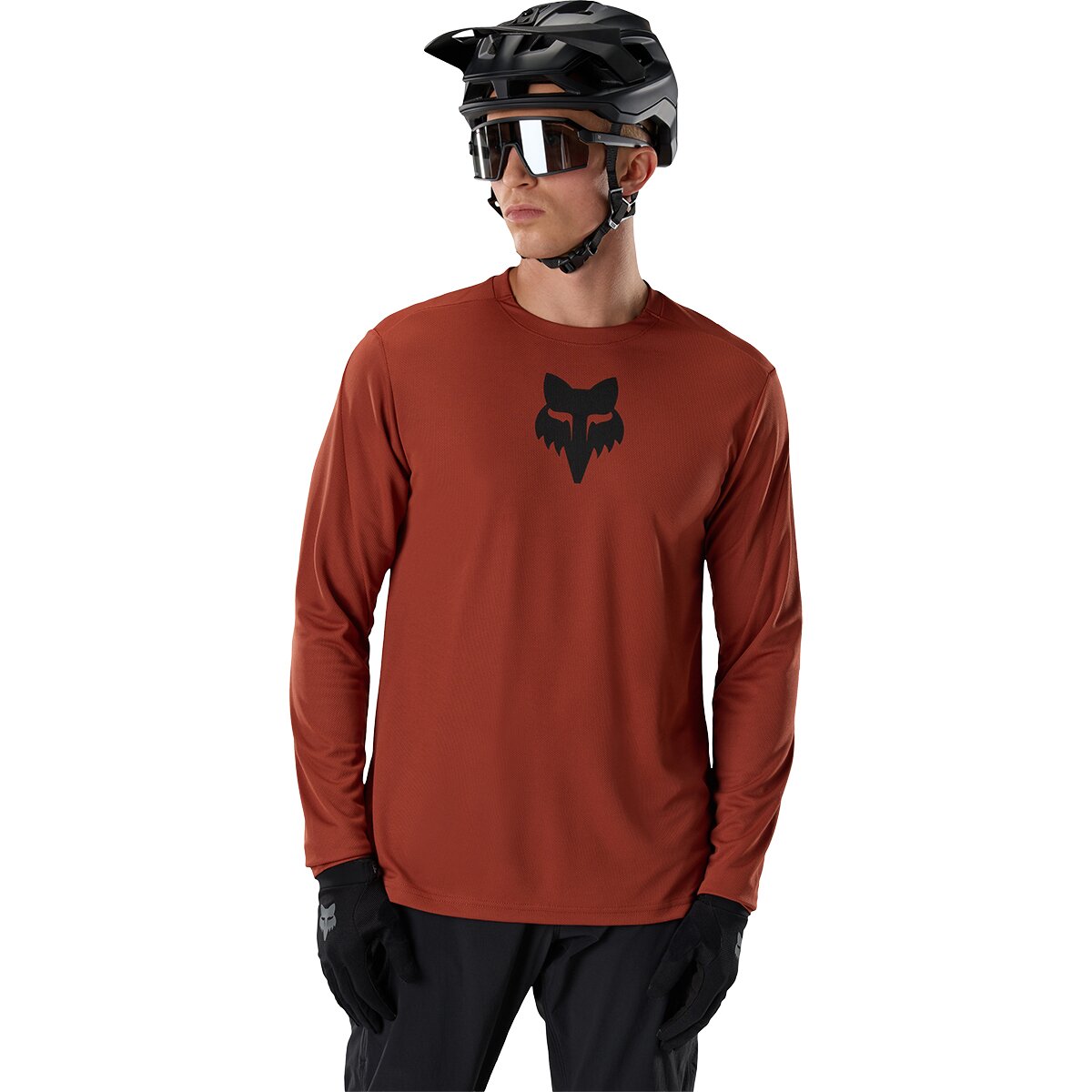 Image of Fox Racing Ranger Long-Sleeve Jersey - Men's Amber Scarlet Fox Head, XL