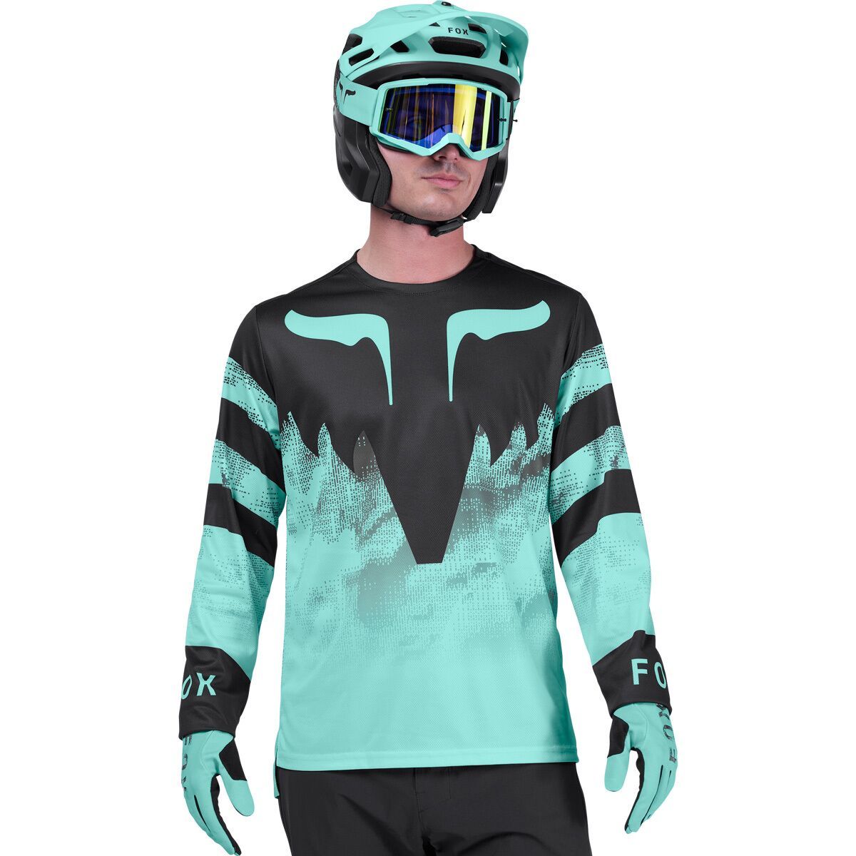 Image of Fox Racing Ranger Long-Sleeve Jersey - Men's Turqoise, M