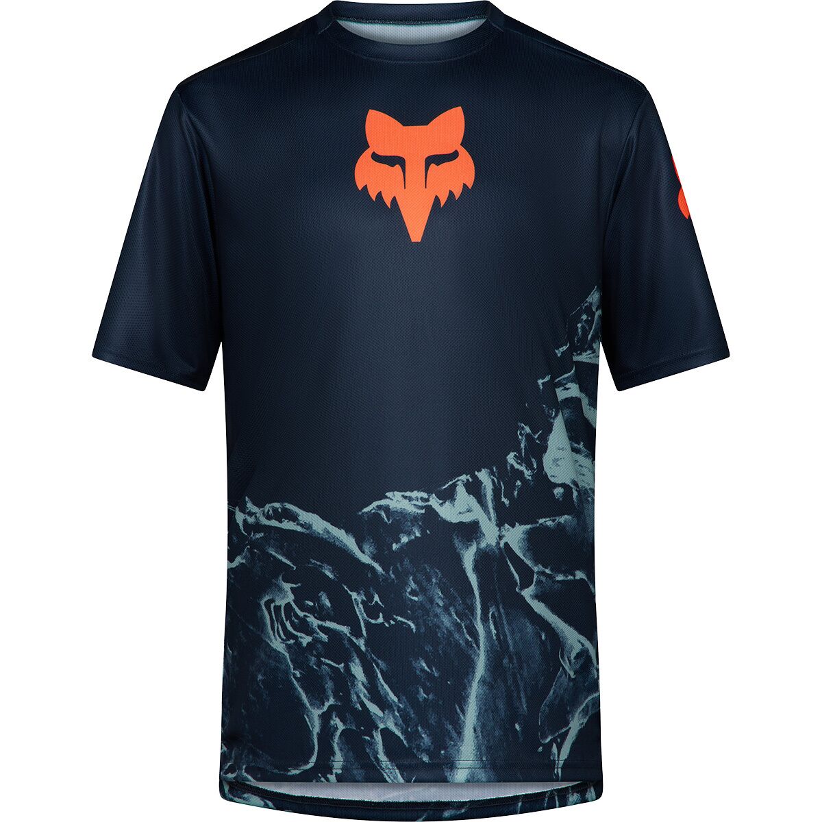 Image of Fox Racing Ranger Short-Sleeve Jersey - Kids' Arctic Blue Image Print, M