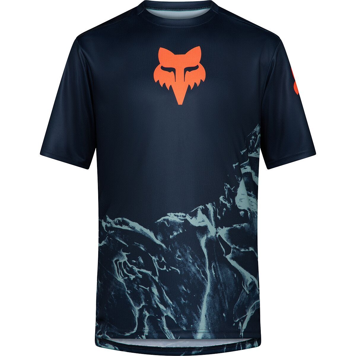Image of Fox Racing Ranger Short-Sleeve Jersey - Men's Arctic Blue Image Print, S