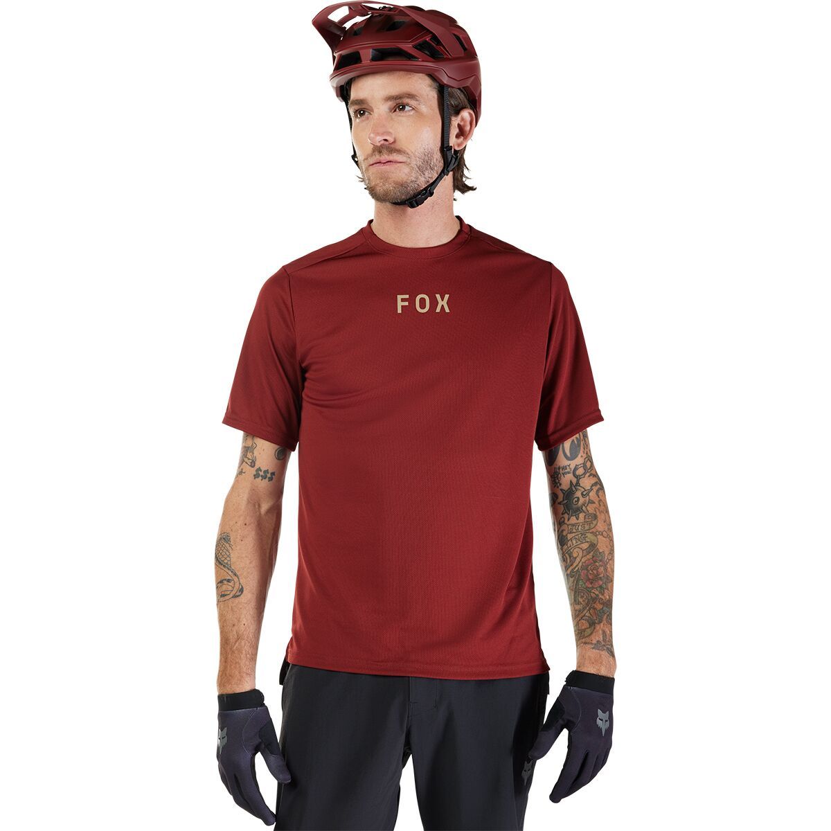 Image of Fox Racing Ranger Short-Sleeve Jersey - Men's Rust Wordmark, M