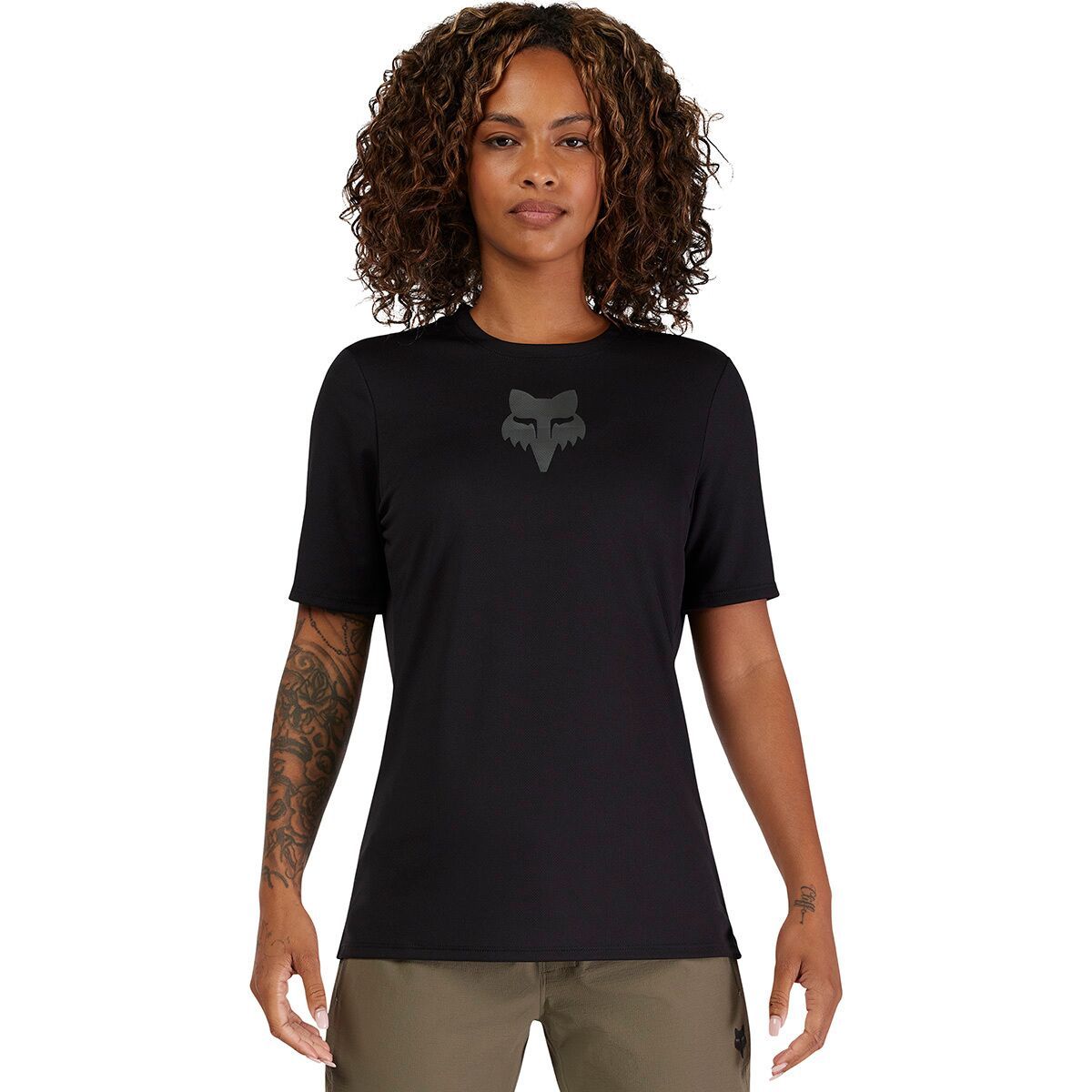 Image of Fox Racing Ranger Short-Sleeve Jersey - Women's Black Fox Head, S