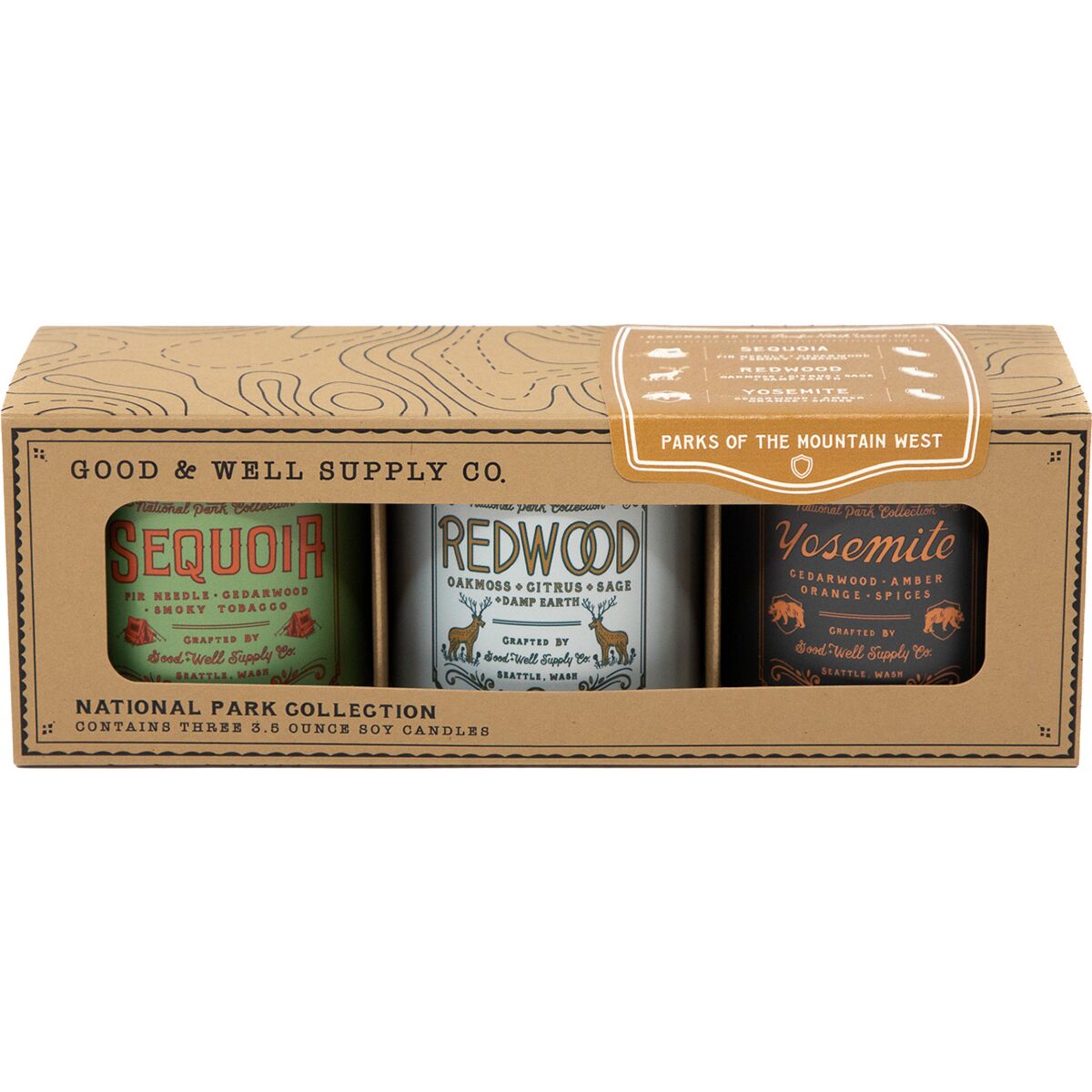 Image of Good and Well Supply Co. National Parks of the Mountain West One Color, Set of 3