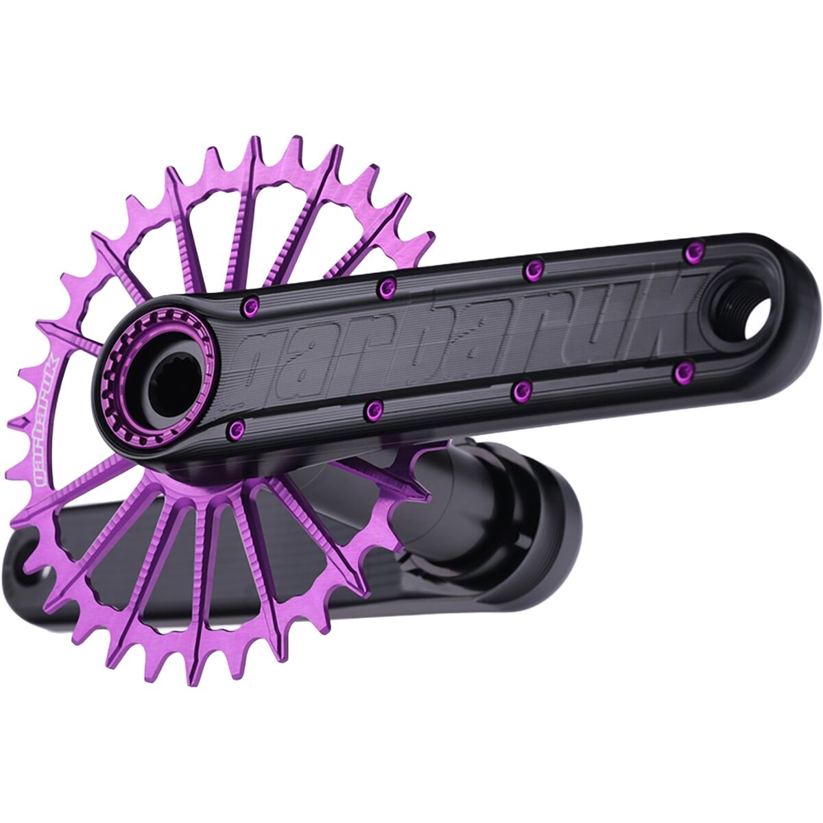 Image of Garbaruk Enduro Crankset Black, Violet, 165mm, DUB