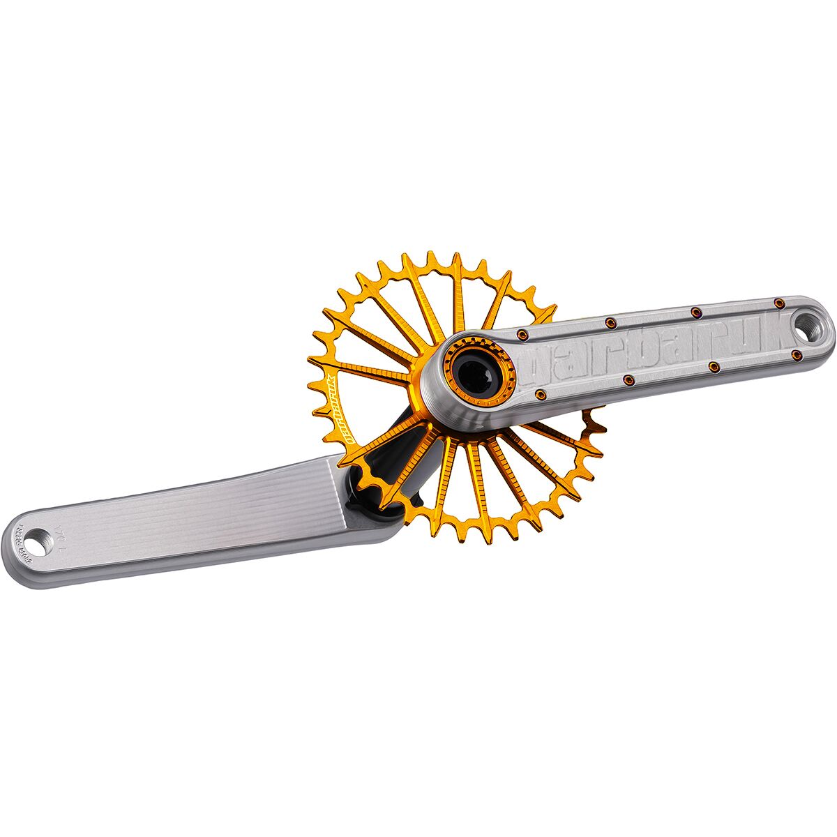 Image of Garbaruk Enduro Crankset Silver, Gold, 165mm, 30mm