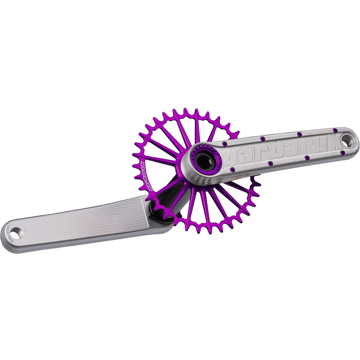 Image of Garbaruk Enduro Crankset Silver, Violet, 165mm, DUB