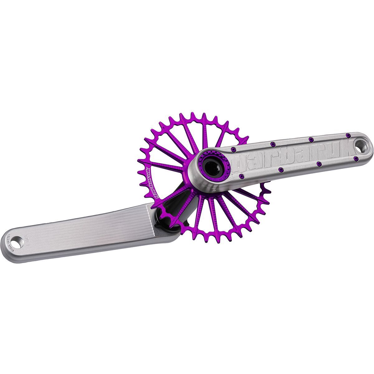 Image of Garbaruk Enduro Crankset Silver, Violet, 165mm, 30mm