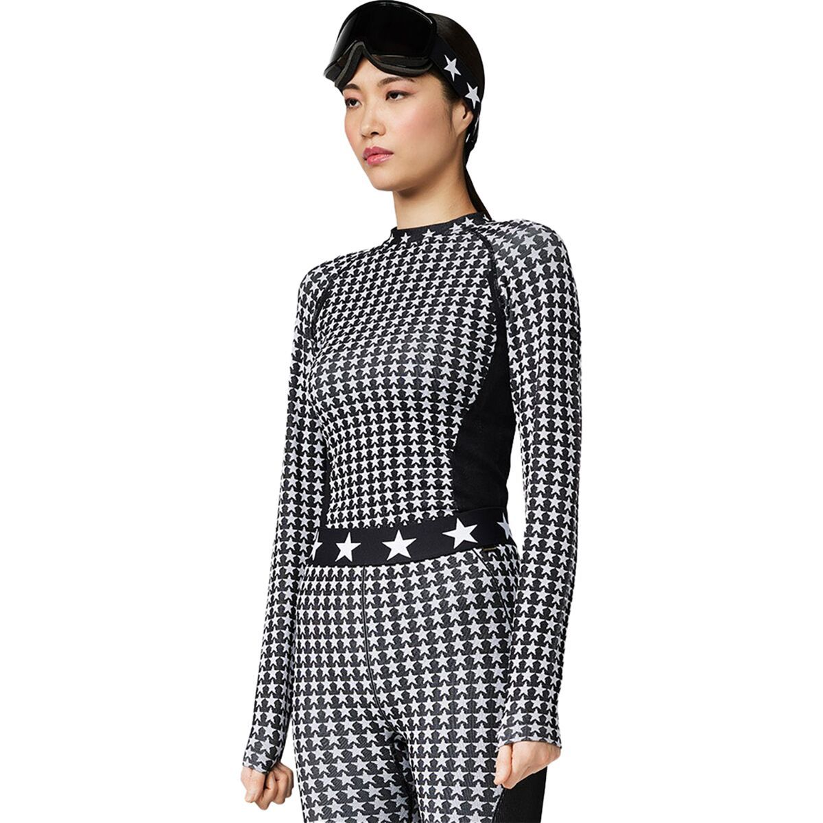 Goldbergh Starlet Long-Sleeve Baselayer Top - Women's Black/White, L/XL