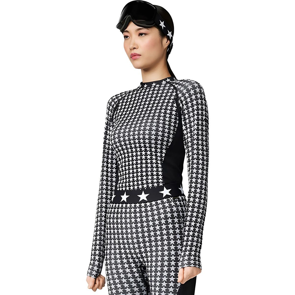 Image of Goldbergh Starlet Long-Sleeve Baselayer Top - Women's Black/White, S/M