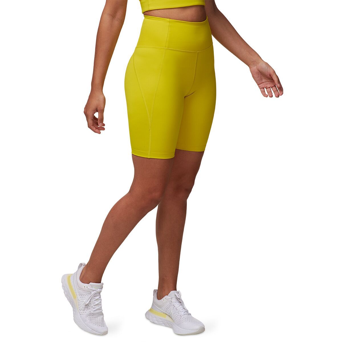 Girlfriend Collective High Rise Bike Short - Women's Chartreuse, L