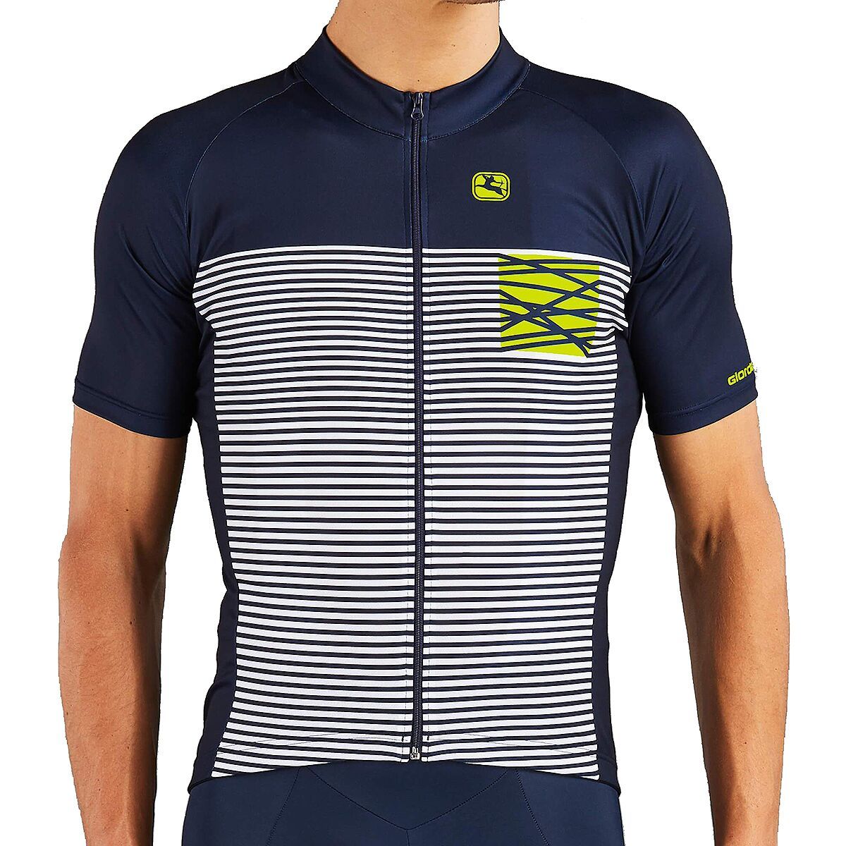 Giordana Moda Vero Pro Short-Sleeve Jersey - Men's Navy/Lime Punch, L
