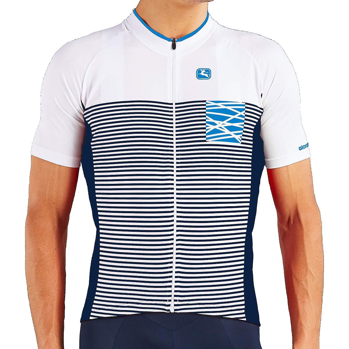 Giordana Moda Vero Pro Short-Sleeve Jersey - Men's White/Navy, M
